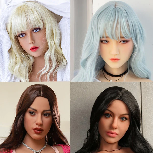 Four sex dolls with different hair styles and colors.