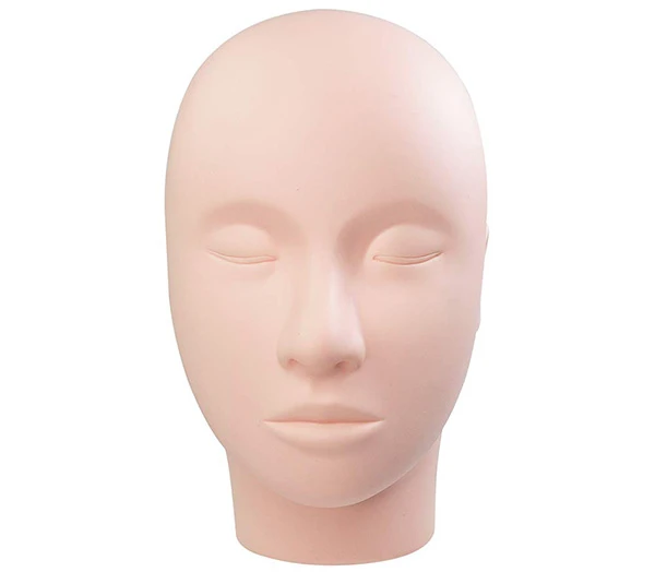 A silicone head model.