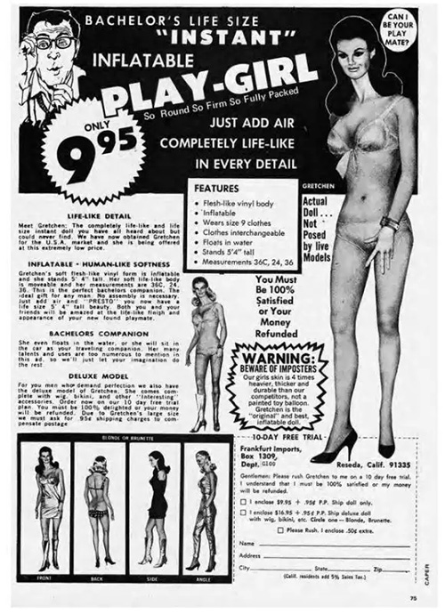 In the early 20th century, it was legal to advertise sexual devices in magazines.