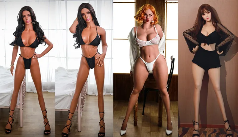 The four sex dolls takes on different poses.