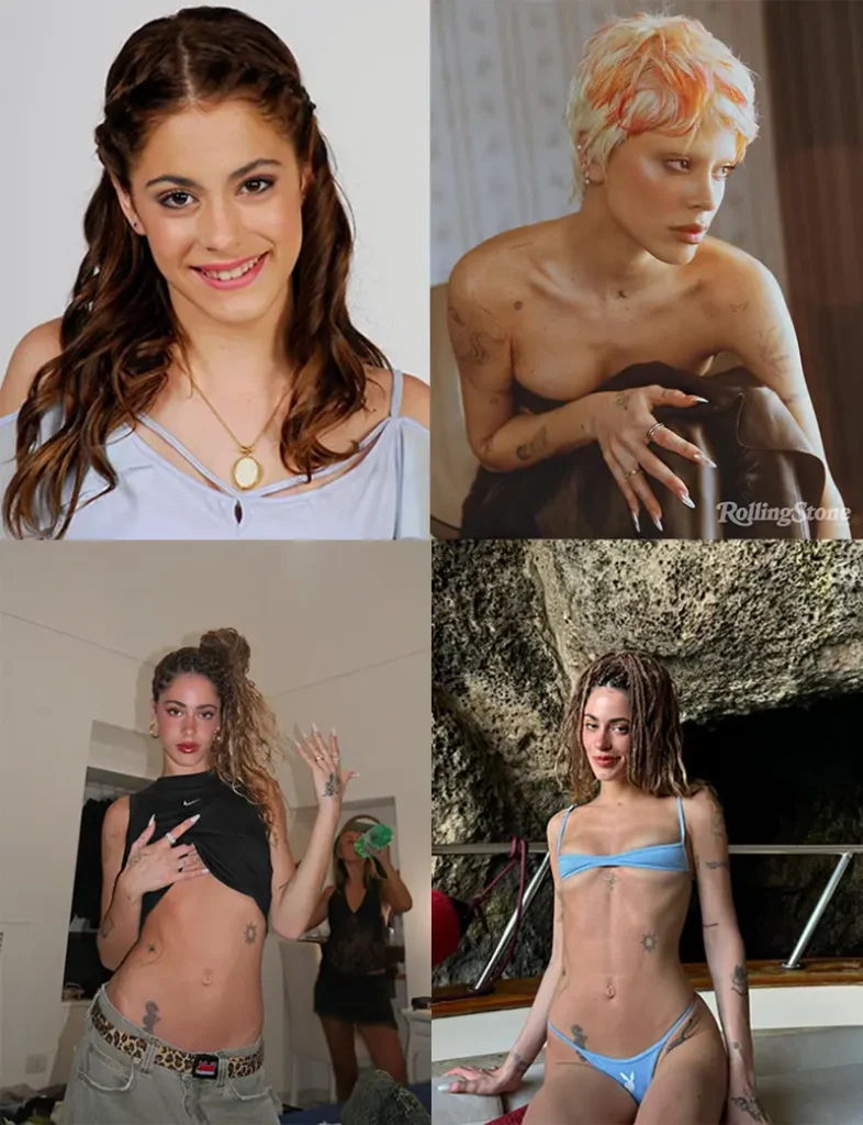 Four pictures of Martina Stoessel. 